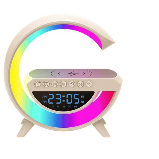 Altavoz Bluetooth G - Cargador inalámbrico + Lámpara LED + Reloj despertador