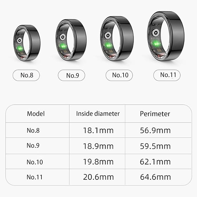 Anillo inteligente tipo Oura talla 10